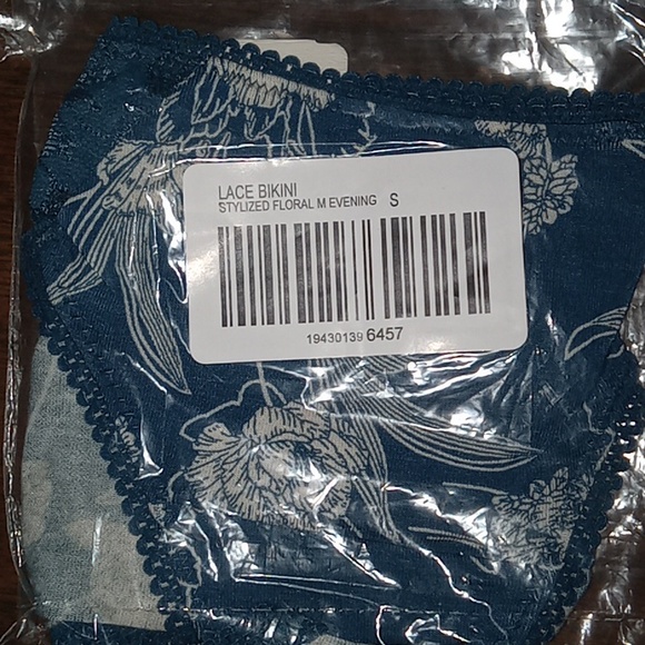 Soma intimates- STYLIZED Floral Teal Blue-Evening Lace Bikini-S - Picture 2 of 2